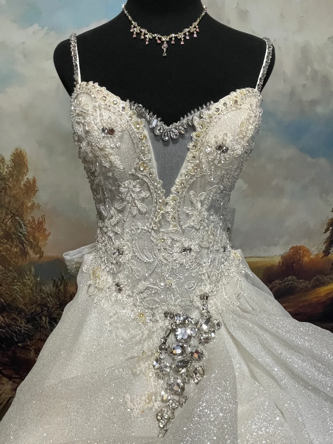 A Line White Vintage Long Wedding Dresses Princess Bridal Gown        S6874