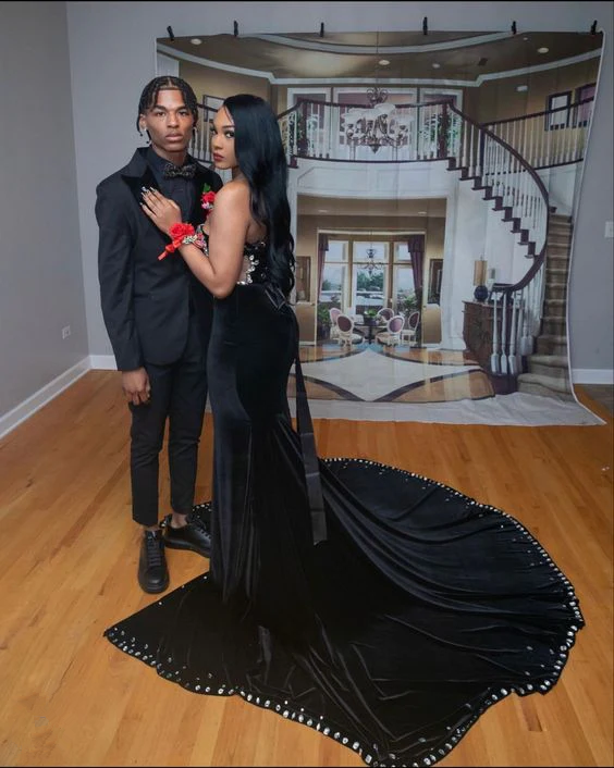 Black Prom Dresses Long Mermaid Formal Party Gowns Evening Dress    S2441