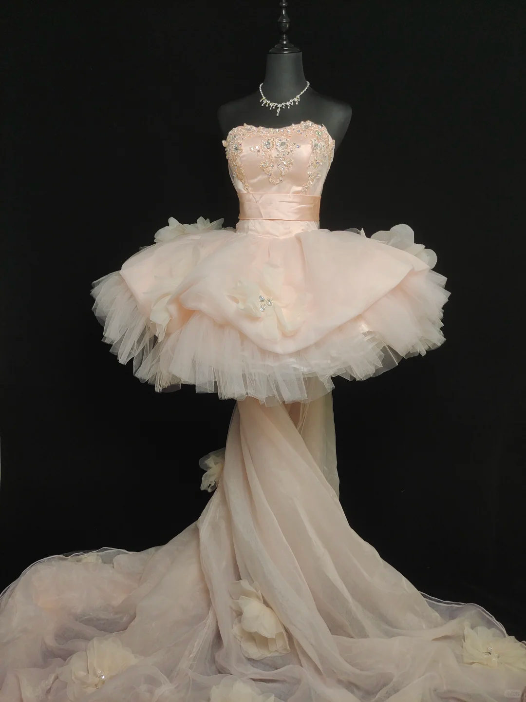 Blush Pink Strapless Party Dress, Long Formal Evening Gowns     S6876