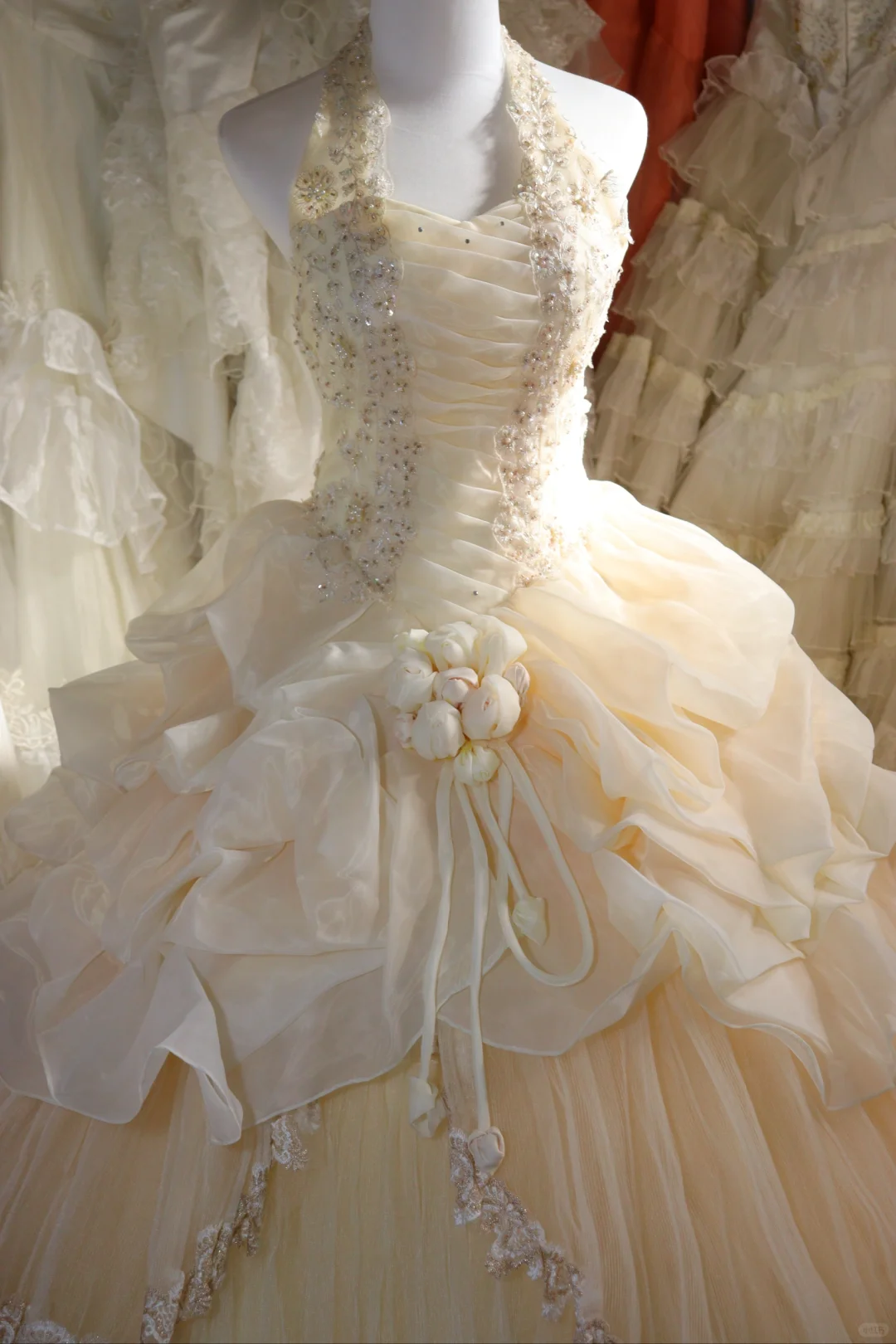 A Line Halter Vintage Long Wedding Dresses Princess Bridal Gown        S6884