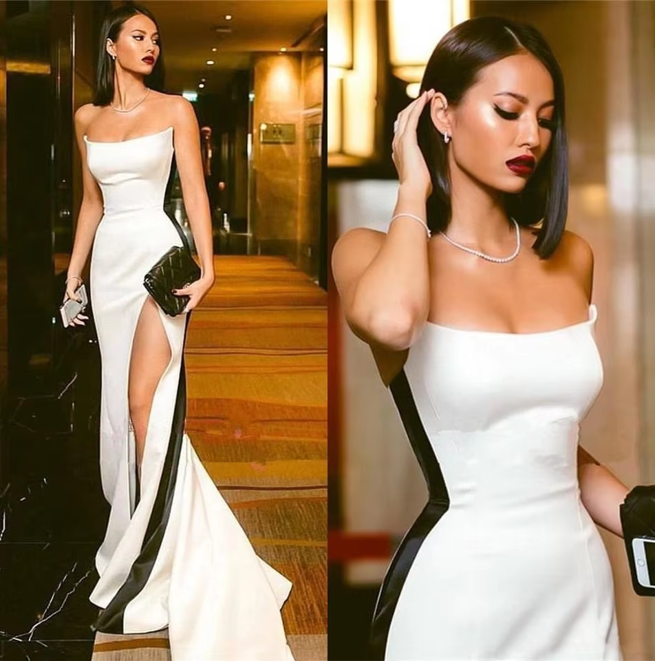 sexy white mermaid long prom dresses      S1580