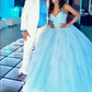 A Line Blue Quinceanera Dress Ball Gown Birthday Party Dress       S6418
