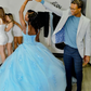 A Line Blue Quinceanera Dress Ball Gown Birthday Party Dress       S6418