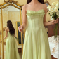 A Line green long prom dress, evening dress for women   S6838