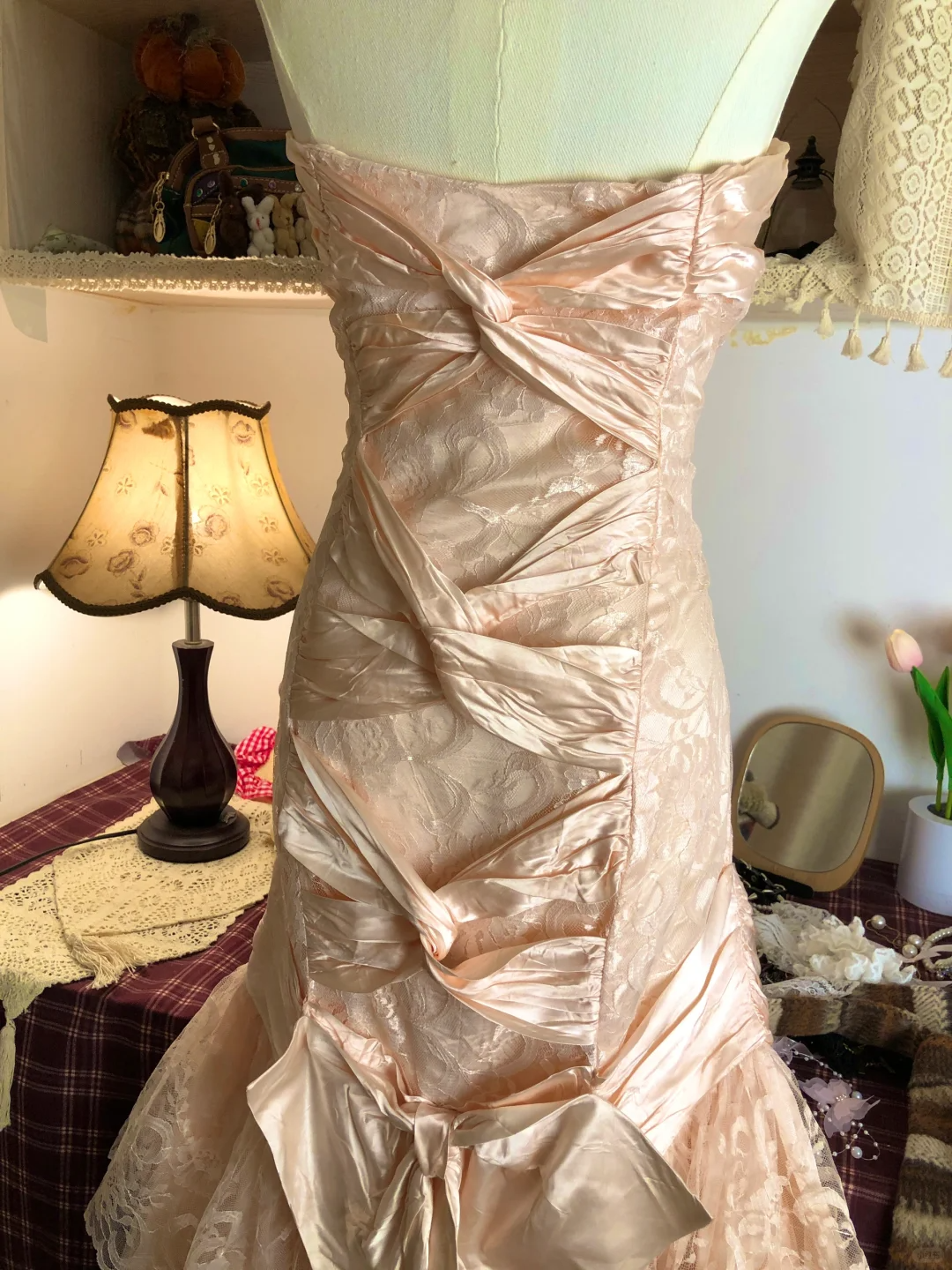 Pink Lace Party Dress, Formal Evening Gowns     S6894