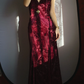 Burgundy Halter Party Dress, Long Formal Evening Gowns     S6877