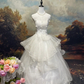 A Line White Vintage Long Wedding Dresses Princess Bridal Gown        S6875