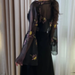 Saudi Arabia Evening Dresses for Women Black Prom Dresses Long Sleeve Chiffon Jackets Wedding Guest Dress     S6308