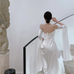 New Elegant White Party Dress Women Casual Halter Neck Vintage A-Line Prom Dress       S6397