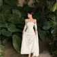 New Elegant White Party Dress Women Casual Halter Neck Vintage A-Line Prom Dress       S6397