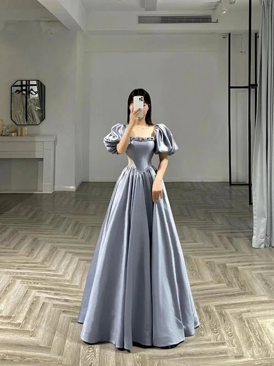 Gray Prom Dresses, 2025 Prom Dresses, Long Prom Dresses     S1443