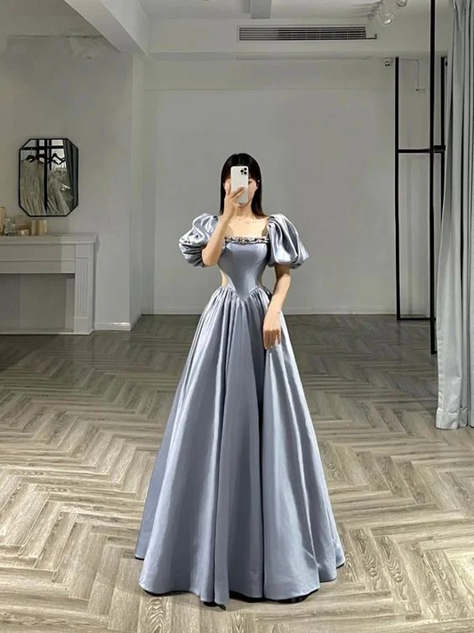 Gray Prom Dresses, 2025 Prom Dresses, Long Prom Dresses     S1443