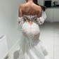 Charming Mermaid Lace Vintage Fashion Modest Wedding Dresses      S1094