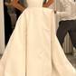 A-Line Satin Strapless Wedding Dress Elegant Long Wedding Party Dress     S6587