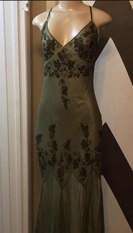 Vintage Straps Green Prom Dresses Birthday Outfit     S6474