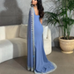 Cape Sleeves Luxury Evening Dresses Women Elegant Long Formal Prom Dress      S6822