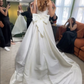 A Line Satin Wedding Dresses Long Bridal Gowns    S6659