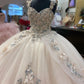 A-line Tulle Ball Gown Puffy Sweet 16 Dress 3D Flowers Birthday Dress    S2332