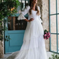 lantern sleeve wedding dresses,Rustic lace wedding dress,white wedding dresses    S1098