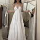 Sexy White Sleeveless Long Prom Dress,White Evening Dress      S6439