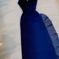 Halter Ombre Navy Blue Long Chiffon Prom Dress        S6477