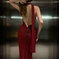 Pretty Burgundy Backless Long Prom Dresses Formal Evening Dress    S6784