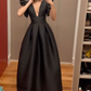Black V Neck Sexy Long Prom Dress,Evening Dress      S6677