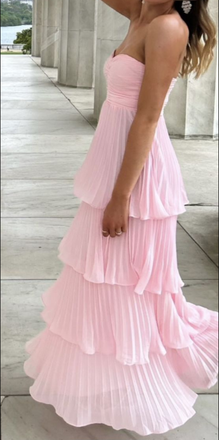 Elegant Strapless Sweetheart Layer A-Line Evening Gown Maxi Long Formal Dresses Prom Dresses         S6465