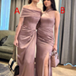 Dusty Pink Long Evening Dress Party Dress Bridesmaid dresses With Slit       S6695