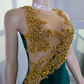 Beaded Crystals Dark Green Velvet Mermaid Prom Dress for Special Occasions       S6597