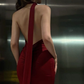 Pretty Burgundy Backless Long Prom Dresses Formal Evening Dress    S6784