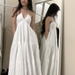 Sexy White Sleeveless Long Prom Dress,White Evening Dress      S6439