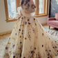 New Wedding Dresses Long Sleeve Off Shoulder Fantasy Flowers Bridal Gowns    S6500