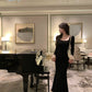 long sleeve mermaid long evening dress for women    S6835