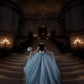 A line Blue Off Shoulder Quinceanera Dress Ball Gown        S6124