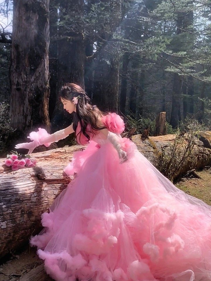 Cute Tulle Pink Long Prom Dress, A-Line Evening Party Dress     S6367