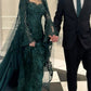 Dark Green Long Formal Dress Wedding Dress       S6518