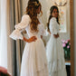 lantern sleeve wedding dresses,Rustic lace wedding dress,white wedding dresses    S1098