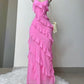 Sheath Sleeveless Pink Chiffon Prom Dress 22th Birthday Outfit      S5992