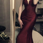Modest Mermaid Burgundy Prom Dresses 22th Birthday Outfit      S6066