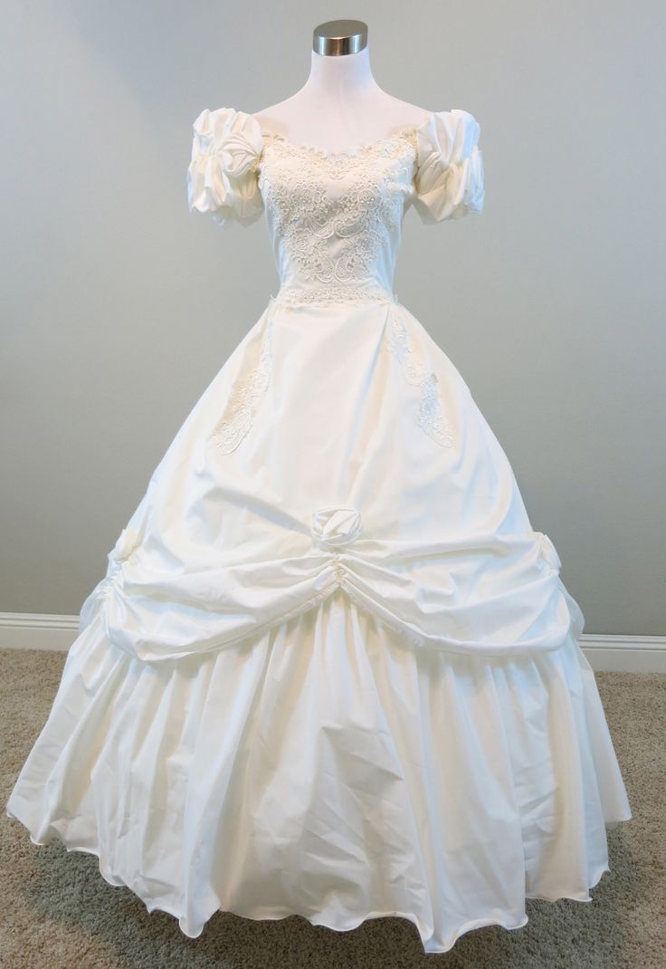 A Line Ball Gown White Evening Dress, White Wedding Dress Long Bridal Gown        S6282