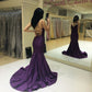 Luxurious Purple Mermaid Prom Dress,Lace-up Back Prom Gown          S6224