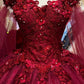 Long Sleeves 3D Flowers Quinceanera Dresses Appliqued evening dress         S5989