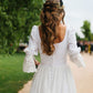 lantern sleeve wedding dresses,Rustic lace wedding dress,white wedding dresses    S1098