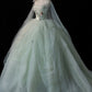 A Line Tulle Prom Dress Strapless Long Prom Dresses Birthday Gown        S6549