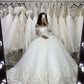 Off the Shoulder Long Sleeve Prom Dress Illusion Wedding Dress      S6499