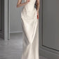 Simple Mermaid Off The Shoulder White Prom Dresses Evening Dress      S6068