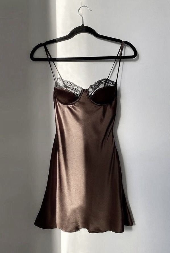luxury chocolate satin short party dress      S6189