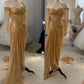 Sweetheart Mermaid Long Gold Prom Dress Long Formal Dress          S6178