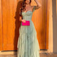 Sexy A Line Strapless Sage Green Prom Dresses 21th Birthday Outfit       S6315